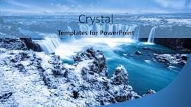  Presentation with pouring water - Colorful PPT theme enhanced with godafoss-falls-during-sunrise-shows backdrop and a light blue colored foreground