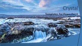  Presentation with pouring water - Colorful PPT layouts enhanced with godafoss-falls-during-sunrise-shows backdrop and a light blue colored foreground