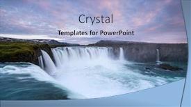 Presentation with iceland - Amazing slides having godafoss waterfall natural and tourist attraction of iceland landscape with a cascade on the river and a beautiful sky at sunset backdrop and a light blue colored foreground