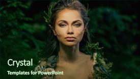  Presentation with magical - Slide deck enhanced with goddess - elf woman in a magical background and a forest green colored foreground