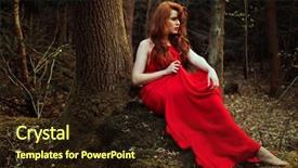  Presentation with woods - Beautiful PPT layouts featuring goddess - stylish woman in red dress backdrop and a wine colored foreground