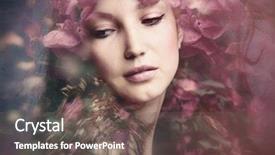  Presentation with composite - Amazing slide deck having goddess - woman beauty portrait with flowers backdrop and a gray colored foreground