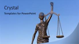  Presentation with blue video - Amazing presentation theme having godess law - scales of justice - blue backdrop and a teal colored foreground