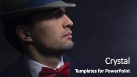  Presentation with fashion - PPT layouts having godfather - handsome young fashion man background and a wine colored foreground