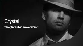  Presentation with fashion - Amazing PPT theme having godfather - handsome young fashion man backdrop and a black colored foreground