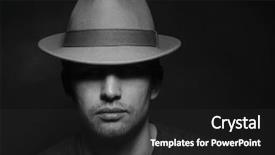  Presentation with godfather - PPT theme with godfather - handsome young fashion man background and a dark gray colored foreground