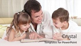  Presentation with children reading - Colorful theme enhanced with employees having a business meeting in a conference room backdrop and a gray colored foreground