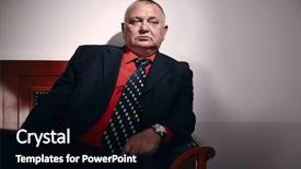  Presentation with godfather - Cool new PPT theme with godfather - serious middle aged businessman wearing backdrop and a black colored foreground