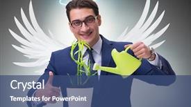  Presentation with angel - Slide deck having  background and a  colored foreground