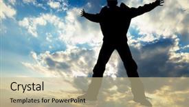  Presentation with sunshine - Slides having godly love - silhouette of man and sunshine background and a mint green colored foreground