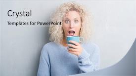  Presentation with open bible over grunge sandstone - PPT theme enhanced with godly women - young blonde woman over grunge background and a light gray colored foreground