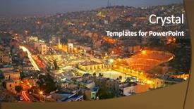  Presentation with amman jordan - Colorful PPT theme enhanced with roman gods - night lights of amman backdrop and a tawny brown colored foreground