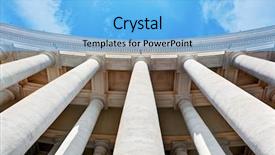  Presentation with blue sky - PPT theme consisting of rome gods - st peter's basilica colonnades columns background and a light blue colored foreground