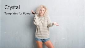  Presentation with curly hair - Amazing theme having gods knows perfectly - young blonde woman with curly backdrop and a light gray colored foreground