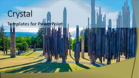  Presentation with mountain view - Beautiful presentation theme featuring gods park at burnaby mountain backdrop and a light blue colored foreground