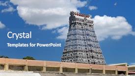  Presentation with india temple - Amazing presentation design having godunique - ancient hindu temple at tiruchendur backdrop and a teal colored foreground