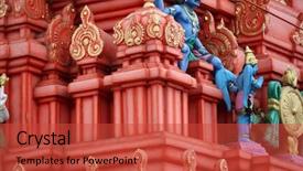  Presentation with hindu gods - Theme having godunique - colorful hindu temple architecture background and a red colored foreground