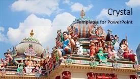  Presentation with hindu - Beautiful slide set featuring godunique - fragment of decorations backdrop and a light blue colored foreground