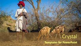  Presentation with india catering - Audience pleasing presentation theme consisting of godwar-region-india-13-february backdrop and a tawny brown colored foreground