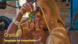  Presentation with saree - Beautiful PPT theme featuring godwar-region-india-14-february backdrop and a tawny brown colored foreground