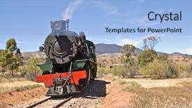  Presentation with steam train - PPT theme consisting of goes through the australian outback background and a  colored foreground