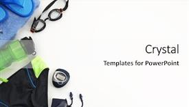  Presentation with swimming - Colorful presentation theme enhanced with goggles - swimming set on light background backdrop and a cream colored foreground