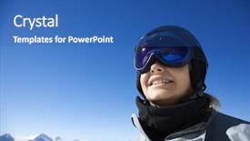  Presentation with british columbia canada - Slide set with goggles on mountain in whistler background and a  colored foreground