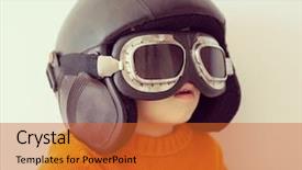  Presentation with special education cute kid - Theme consisting of goggles ready for airplane flying background and a red colored foreground