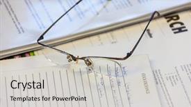  Presentation with stock exchange - Theme consisting of goggles with a thin frame background and a light gray colored foreground