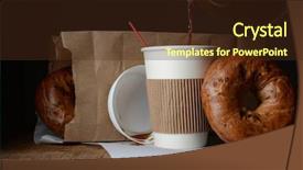  Presentation with bag - Cool new theme with going - disposable cup of coffee backdrop and a tawny brown colored foreground