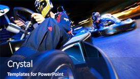  Presentation with race circuit - Cool new slides with flags of russia and democratic peoples republic of korea blowing in the wind part of a series backdrop and a violet colored foreground