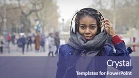  Presentation with black girl - Cool new slide set with going around the city listening backdrop and a  colored foreground