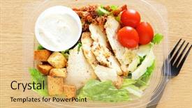  Presentation with salad - Presentation featuring going away - salad background and a yellow colored foreground