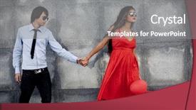  Presentation with catholic couple silhouette of young - Beautiful presentation design featuring going away - young couple in sunglasses posing backdrop and a gray colored foreground