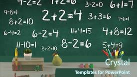  Presentation with back-school - Beautiful presentation theme featuring going-back-to-school-concept backdrop and a ocean colored foreground