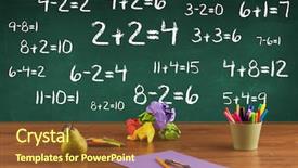  Presentation with back school - Colorful slide deck enhanced with going back to school concept backdrop and a tawny brown colored foreground