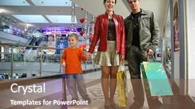  Presentation with family adolescence - Beautiful presentation theme featuring gift goes - family with boy in shop backdrop and a coral colored foreground