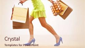  Presentation with lady - Slides consisting of personal shopper - legs of lady with colorful background and a lemonade colored foreground