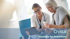  Presentation with older person - Cool new presentation design with going through results and medication backdrop and a  colored foreground