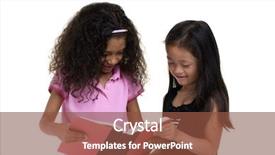  Presentation with future education - Presentation theme enhanced with going to school is your future education learning teaching two young girls share a book background and a tawny brown colored foreground