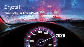  Presentation with new year 2020 - Presentation theme featuring going-to-the-new-year background and a ocean colored foreground