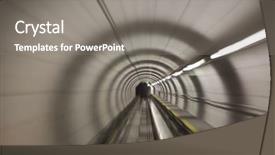  Presentation with railroad - Colorful presentation theme enhanced with going trough the underground tunnel backdrop and a gray colored foreground