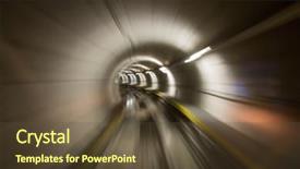  Presentation with tunnel - Presentation theme having going trough the underground tunnel background and a tawny brown colored foreground