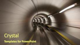  Presentation with underground mining gold mine tunnel - Slide deck having going trough the underground tunnel background and a tawny brown colored foreground