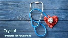  Presentation with goji - Amazing slide deck having stethoscope on wooden background backdrop and a  colored foreground