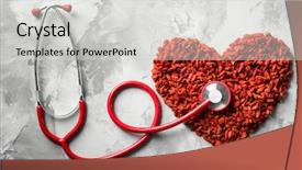  Presentation with heart disease diet - Colorful PPT layouts enhanced with heart made of goji berries backdrop and a light gray colored foreground