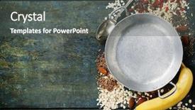  Presentation with healthy breakfast - Slide deck consisting of goji berries banana nuts pumpkin background and a  colored foreground