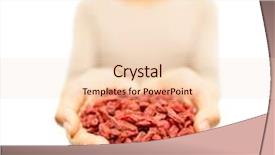  Presentation with goji - Beautiful presentation design featuring goji berries - dried goji berry heap wolfberries superfoods - woman showing dried goji berries heap of organic healthy wolfberry superfood backdrop and a lemonade colored foreground