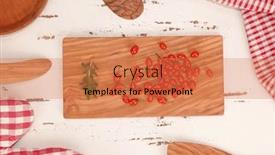  Presentation with goji - Slide deck with goji berries healthy organic fruit view from above background and a coral colored foreground