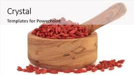  Presentation with goji - PPT theme featuring goji-berries-in-an-olive background and a white colored foreground